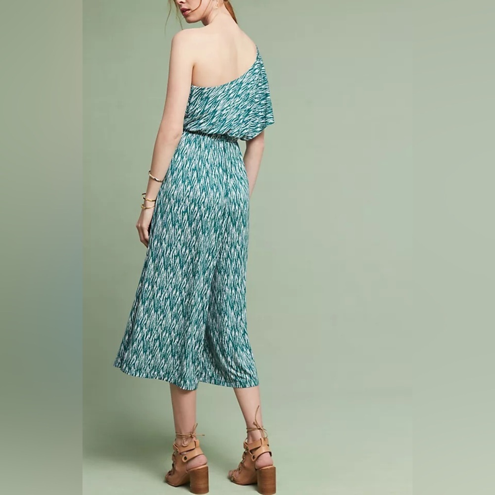 Anthropologie Maeve Teal One-Shoulder Jumpsuit  Woman’s Size Small - Picture 3 of 3